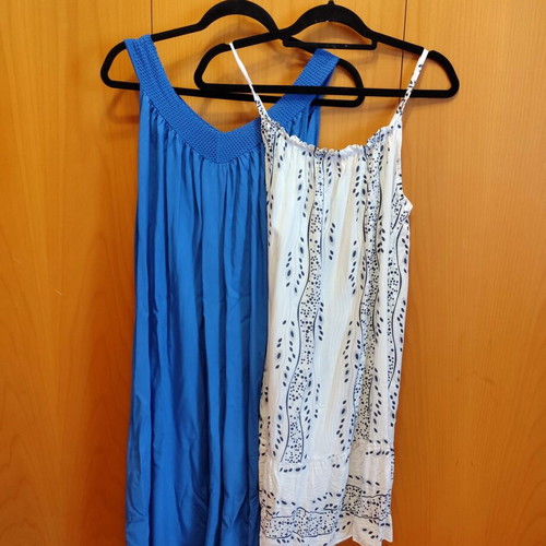 Dress set of two, like new, white and blue, free size