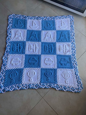 Κουβερτούλα παιδική πλεκτή στο χέρι καινούργια