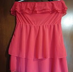 Strapless top used, red