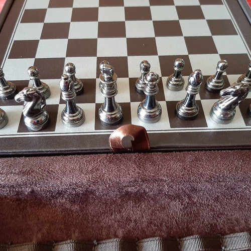 Επιτραπέζιο σκάκι, ντάμα, αναδιπλούμενο σετ ταξιδίου Spirit of St. Louis καινούργιο