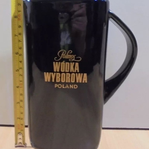 Wyborowa vodka old promotional ceramic jug used