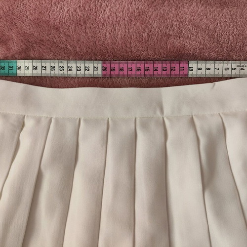 Shein white mini pleated skirt new