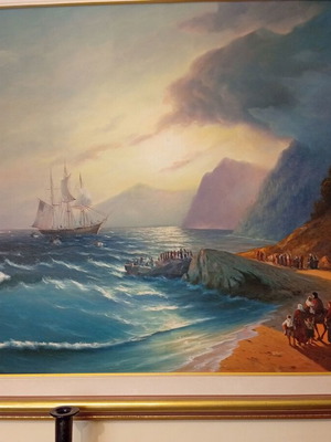 Painting like new with refugee theme