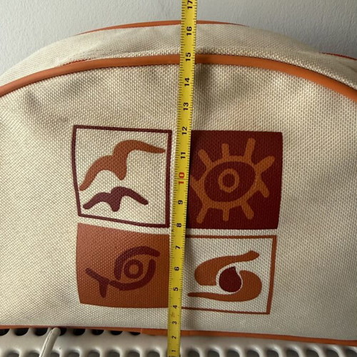Large zipper travel toiletries pouch H&M like new, beige and orange