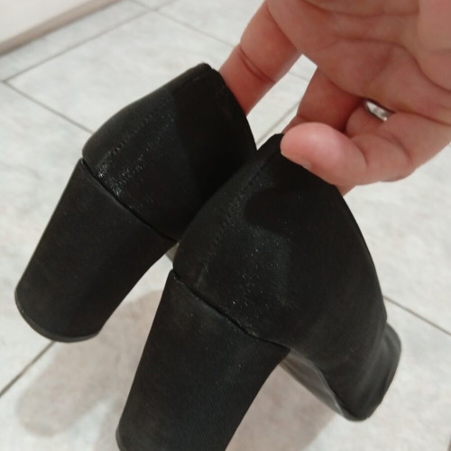 Satin shoes size 40 black used, very good condition