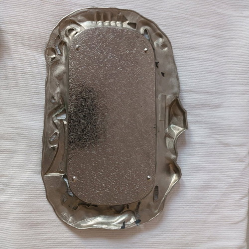 Silver-plated Buddhist tray like new 26x17 cm