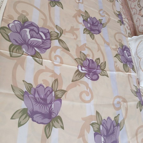 Satin curtains with flowers, like new, set of 2, 78x197 cm each