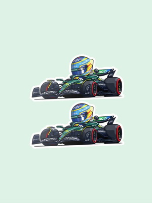 Fernando Alonso F1 Stickers made to order, set of 2