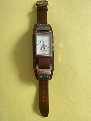 Just Cavalli watch like new with brown leather strap and silver details