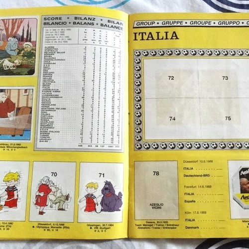 Panini EURO88 album used with unrelated stickers