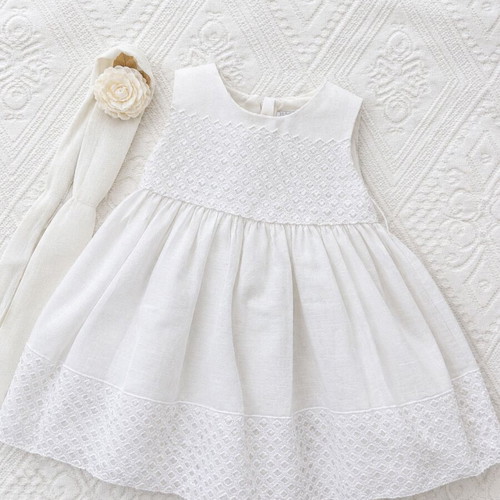 Mayoral white dress with belt for 2 years or up to 92 cm, like new