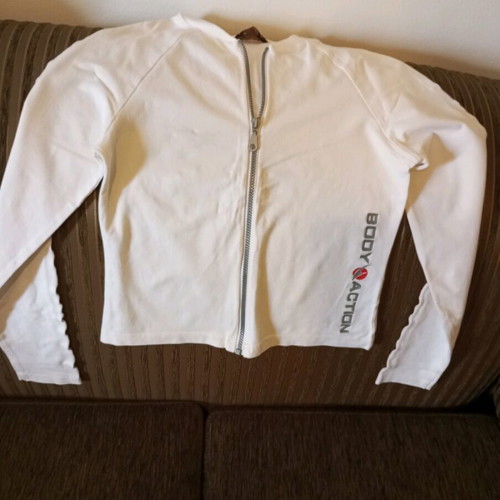 Body Action sports jacket like new, women's size Small, white with gray details