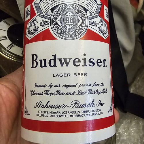Budweiser Vintage Beer Glass with Historic Logo from 80s