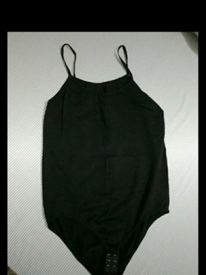 Black bodysuit with elastic straps and 2 clips, size s-m, like new