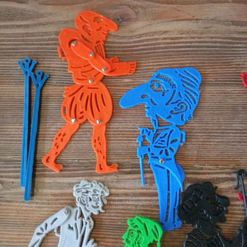 Shadow theatre figures pack of 8, Greek made, like new