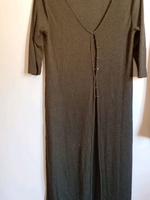 Stradivarius women's long green cardigan like new