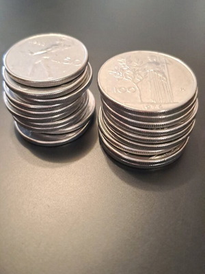 Italian coins used, pack of 19 pieces