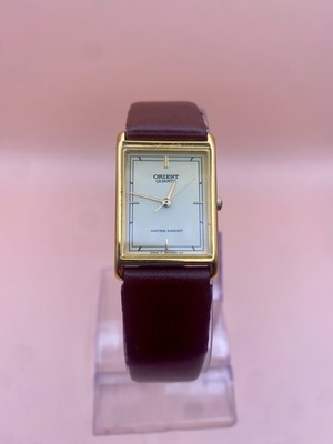 Orient Ladies ρολόι μεταχειρισμένο με επιχρυσωμένη ορθογώνια κάσα
