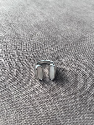Steel ring with Mother of Pearl, statement design