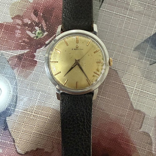 Zenith Vintage Watch used, gold crown, manual hand winding