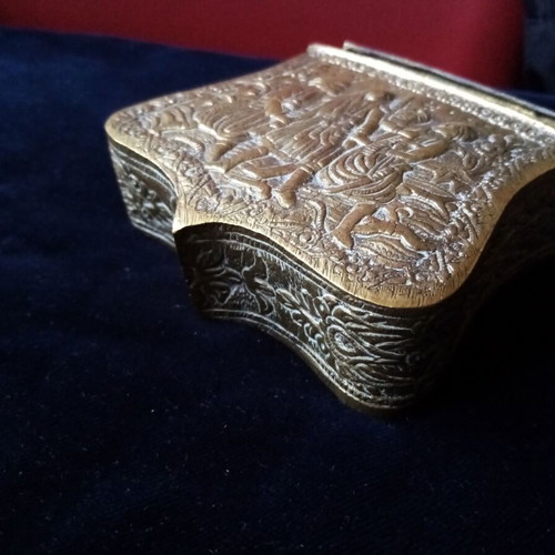 Old brass palaska with the capture of Athanasios Diakos 19th century