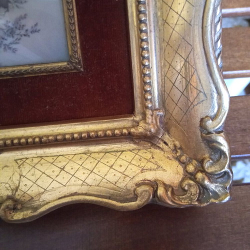 Antique painting used with wooden frame