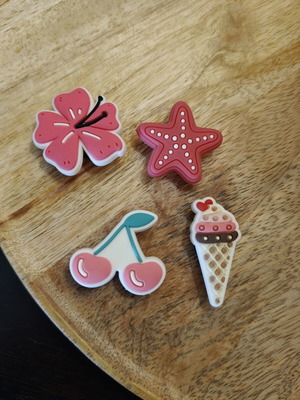 Set of 4 pink summer pins for Crocs new