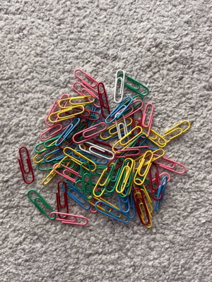 Colored paper clips like new, standard size