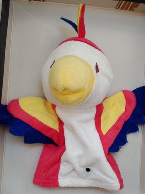 Cloth glove puppets used, set of two