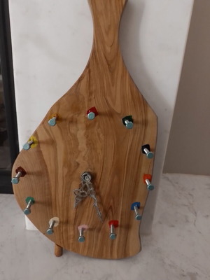 Olive wood clock handmade, few tabletop and wall-mounted