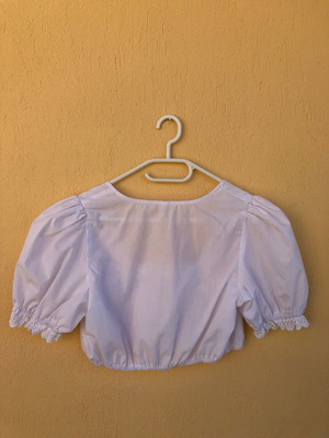 Women's folk blouse used, transparent, white
