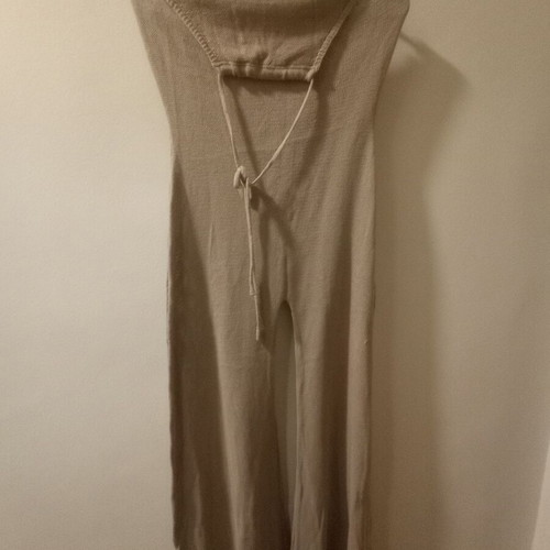 Knitted one-piece beige nude jumpsuit new, size Medium