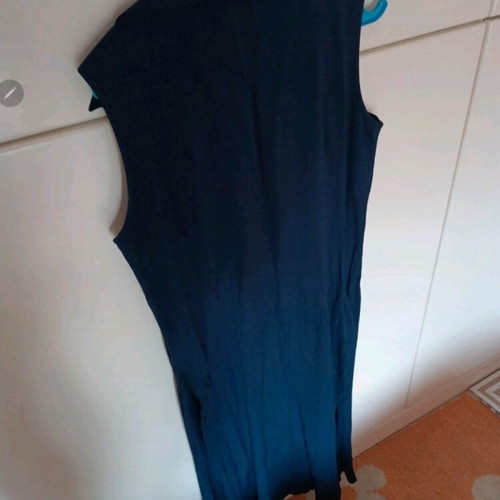 Blue long vest used, lightweight viscose fabric, size XL