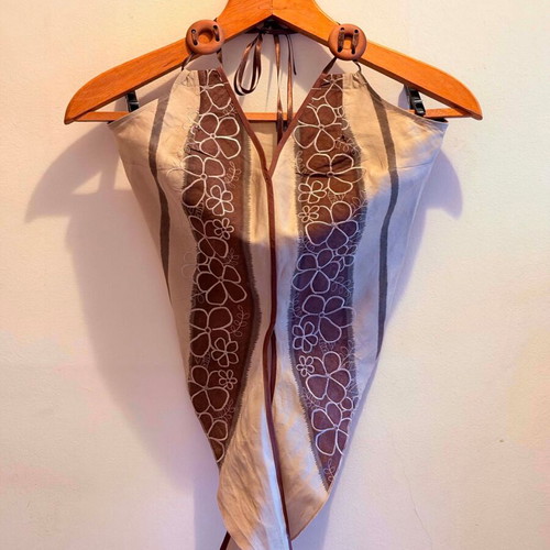 Naf Naf Linen Dress size 38 like new, beige and brown