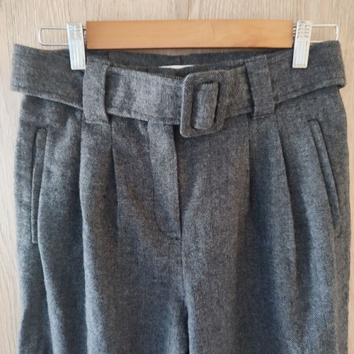 Wool gray Edited high-waisted pants with belt size S