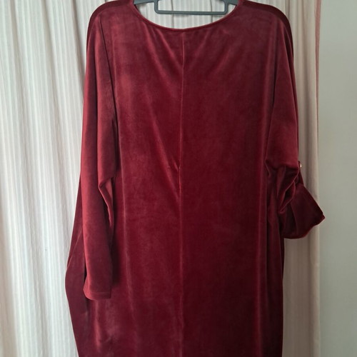 Velvet dress burgundy like new, versatile blouse dress