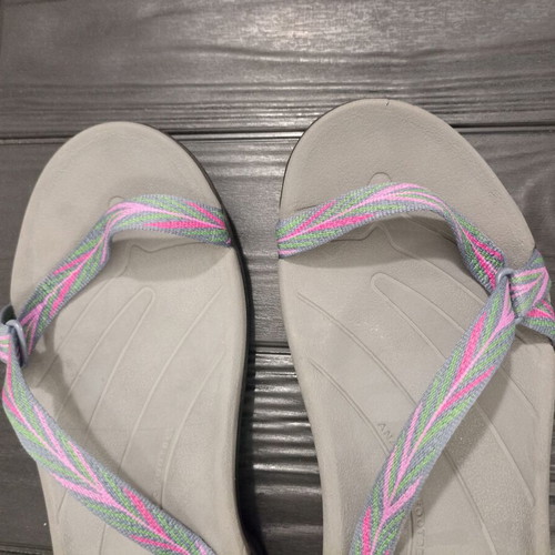 Teva Zirra women's hiking sandals, size 39, grey with pink and green details