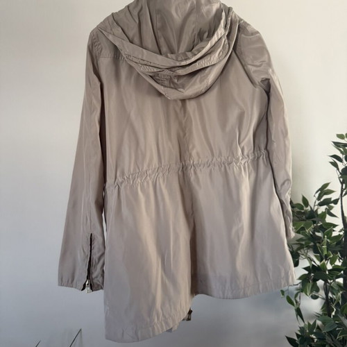 Zara Basic lightweight beige utility parka jacket with hood, size XL