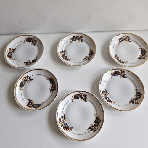 Riga porcelain cake plates from the 70s like new, set of 6