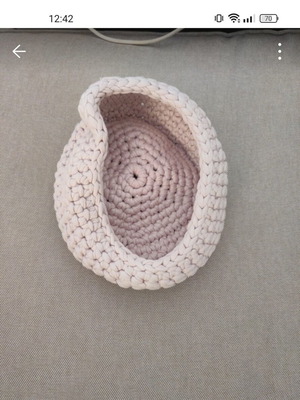 Knitted handmade organizing basket, washable at 30 degrees