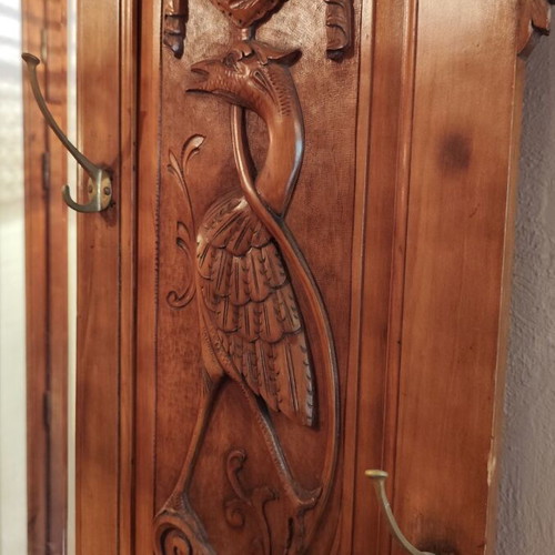 Antique portmanteau used with Art Nouveau mirror