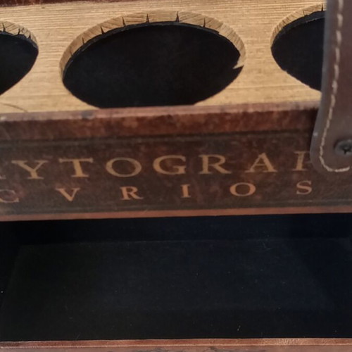Wooden drinks holder for three bottles like new with book design