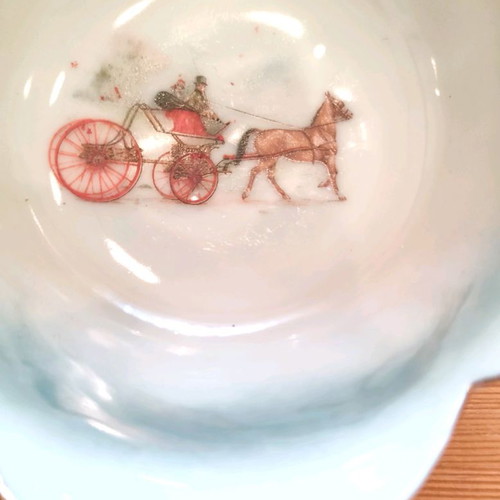 Serving bowls used, pack of 6, porcelain flower-shaped from Japan
