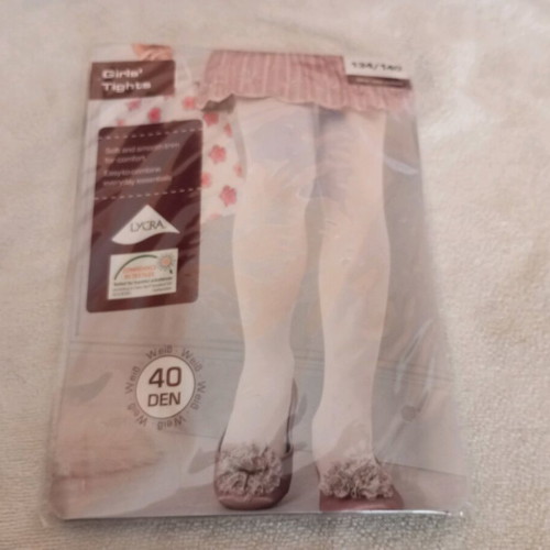 Girls' thick white tights 40DEN new