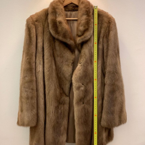 Mink fur coat like new, brown-beige