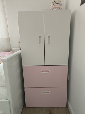 IKEA STUVA children's storage unit like new, white and pink