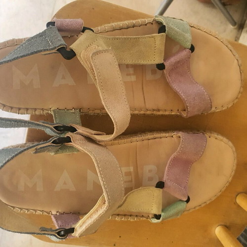 Leather sandals size 40 made in Spain like new, colorful, anatomical