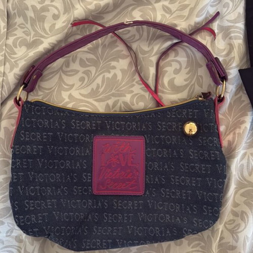 Victoria's Secret bag used, vintage 2000s vibe, blue and purple