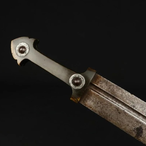 Caucasian Decorative Short Sword 1870, used, steel blade, bone handle