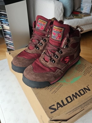 Salomon μπότες vintage 80's νούμερο 38 σαν καινούργιο, καφέ και κόκκινες